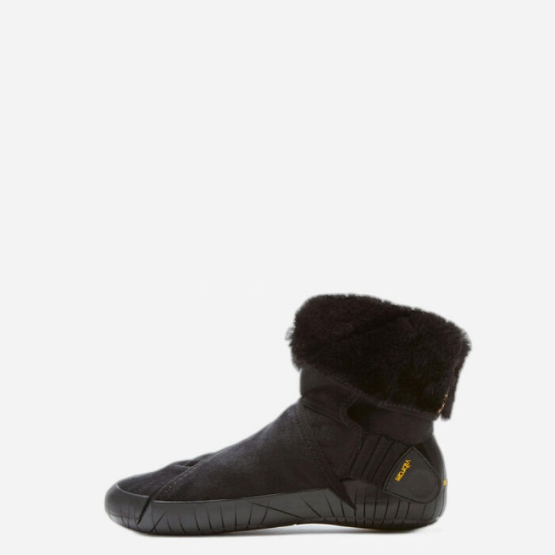 Vibram Furoshiki Eastern Traveler Classic Shearling Mid Støvler Dame Sort | ADQTJH149