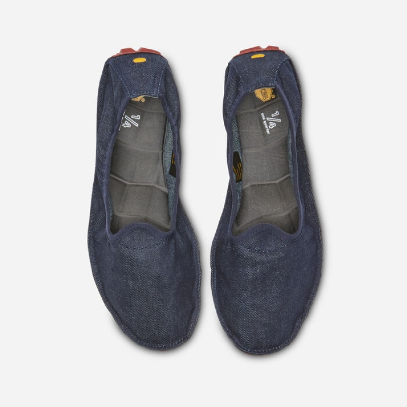 Vibram Jeans One Quarter Dame Mørkeblå Mørkerød | QMVTUN194