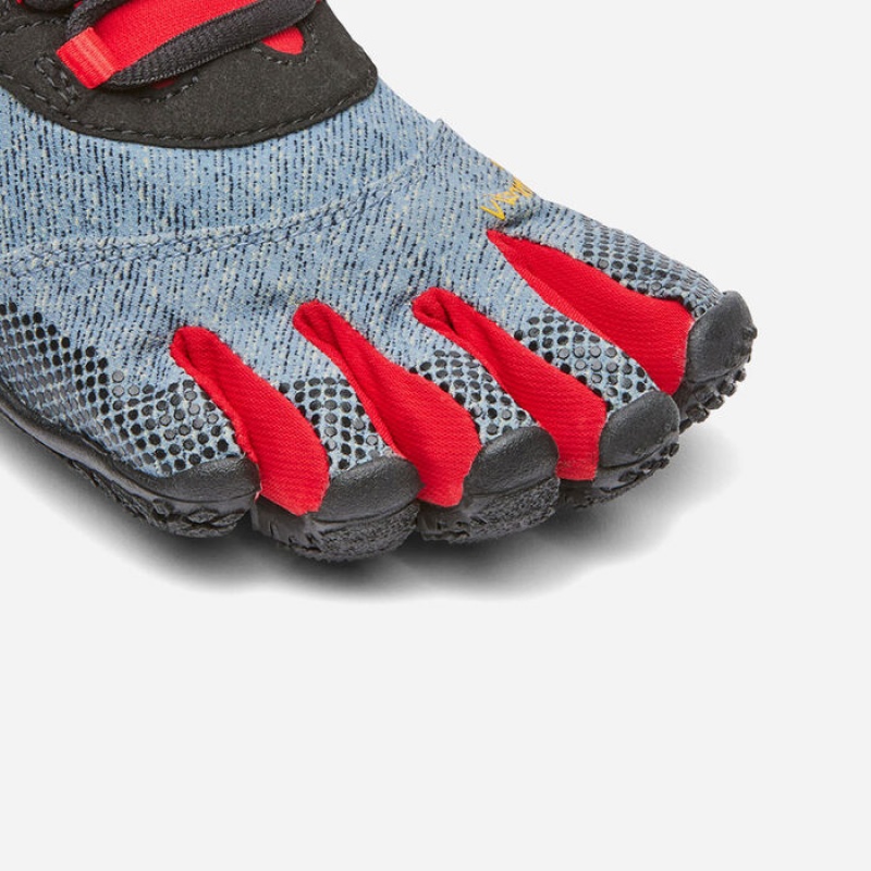 Vibram V-Trek Denim Lifestyle Sko Dame Lyseblå Rød | QOTCVL546