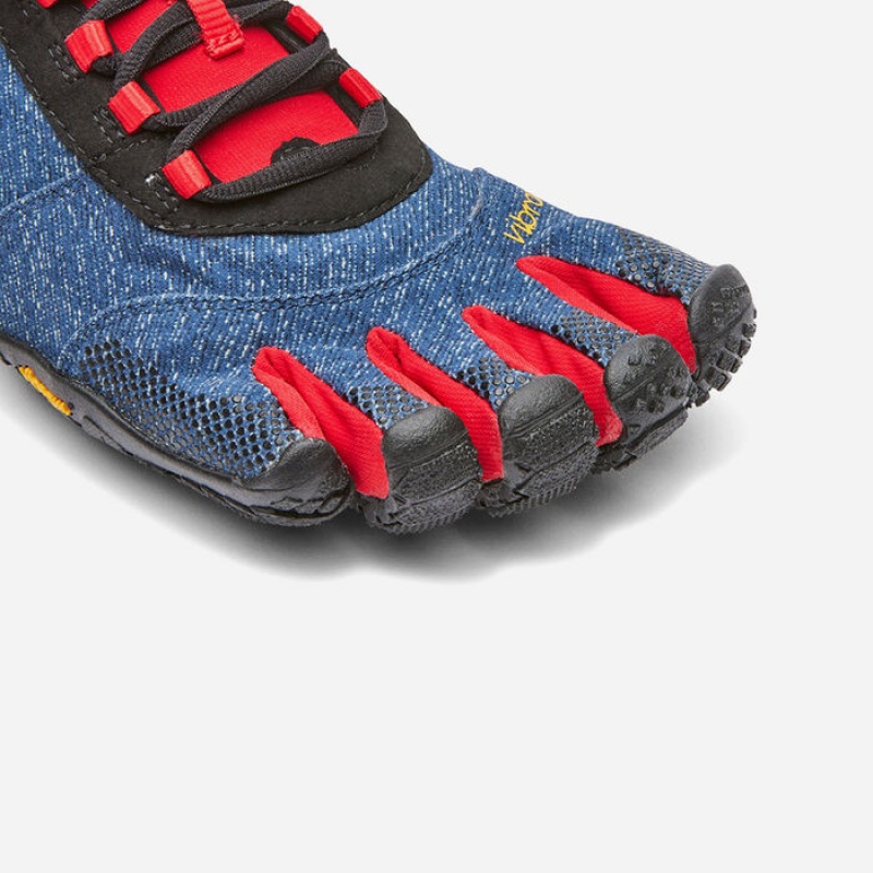 Vibram V-Trek Denim Lifestyle Sko Herre Blå Rød | SZPQWR659