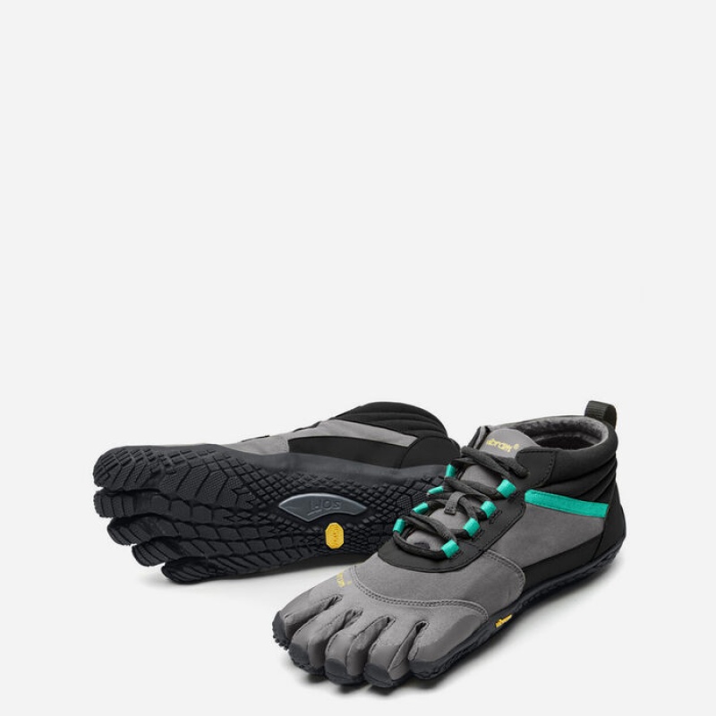 Vibram V-Trek Insulated Lifestyle Sko Dame Sort Grå Grøn | MOBJXU027