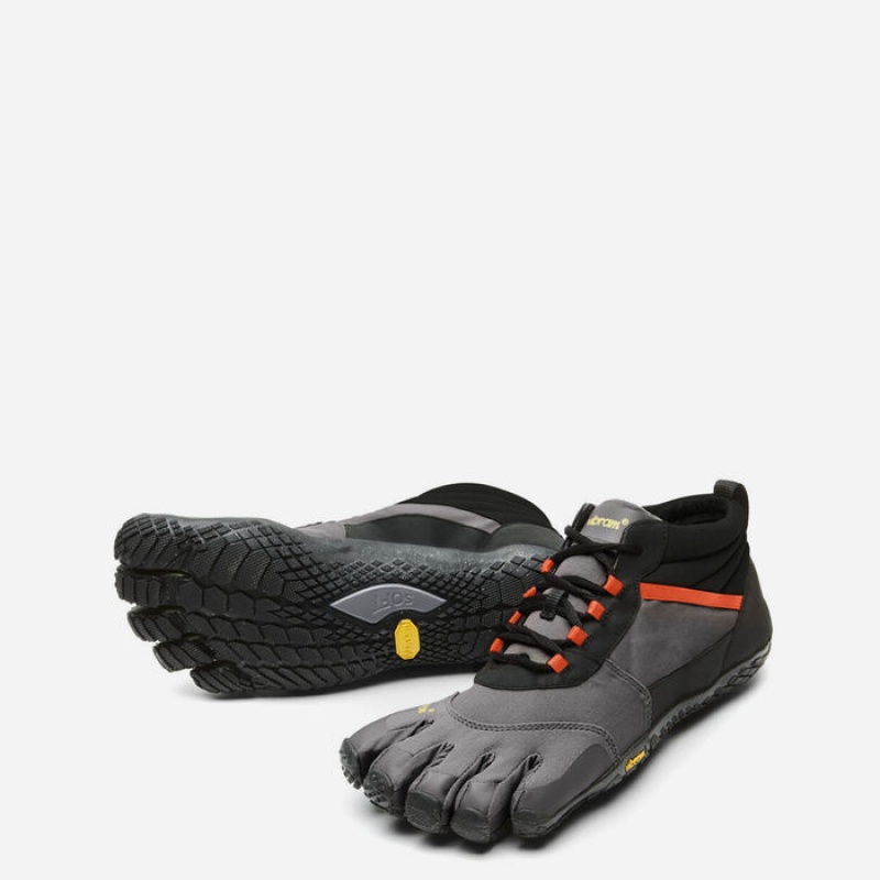 Vibram V-Trek Insulated Lifestyle Sko Herre Sort Grå Rød | UHQTEL032